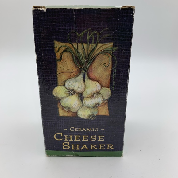 Susan Winget Ceramic Vintage Cheese Shaker BRAND NEW! With Veg. & Fruit Patterns - Picture 9 of 12